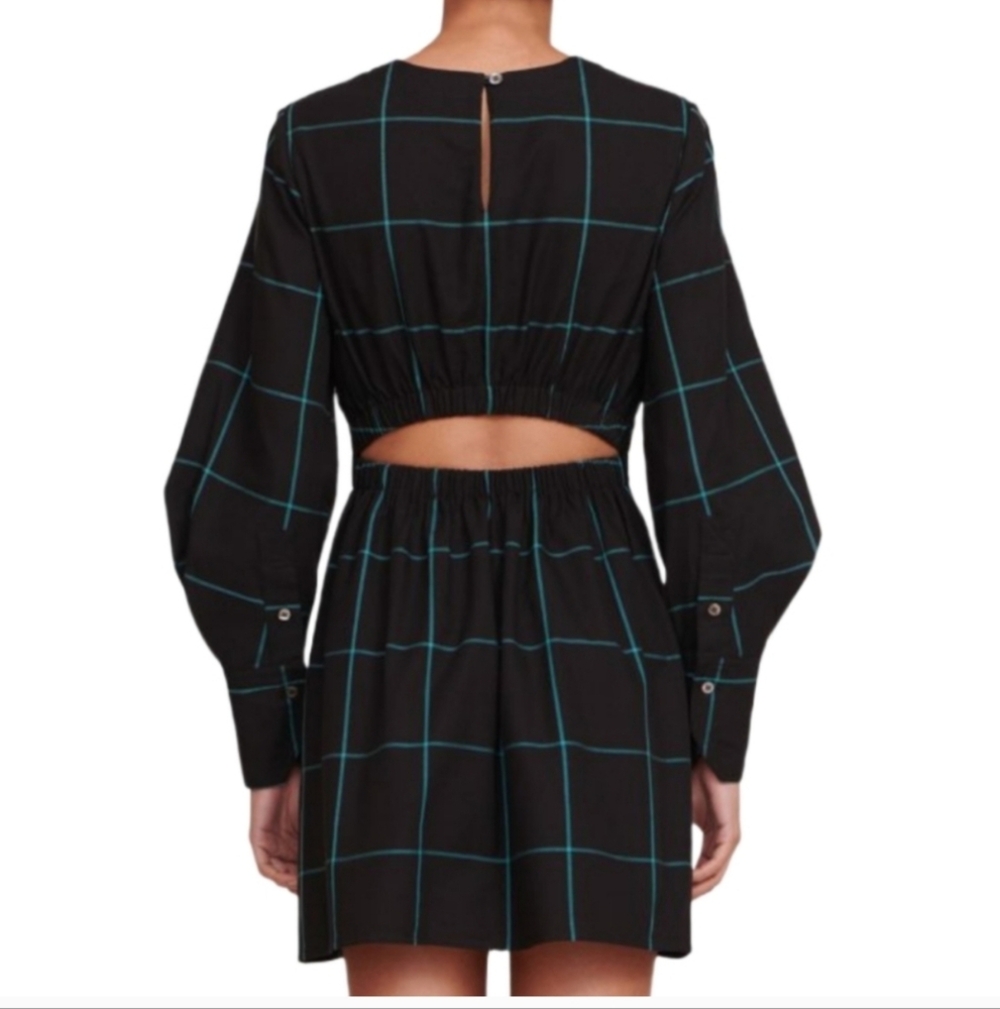 STAUD Black and Blue Checkered Dress - Picture 3 of 10